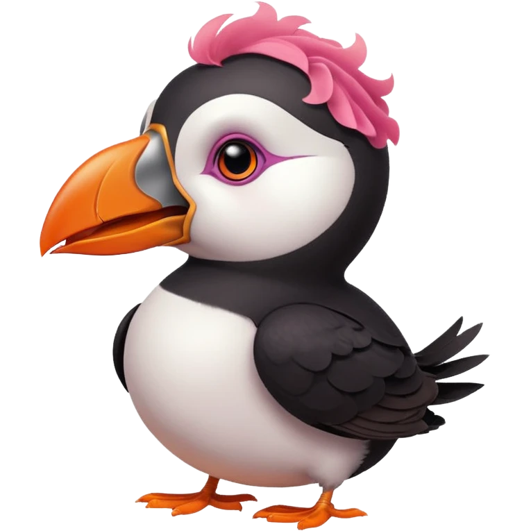 pink puffin angry blow steam nose beak emoji