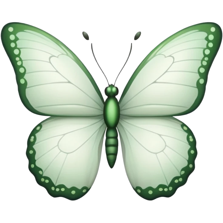 White butterfly with small green accents  emoji