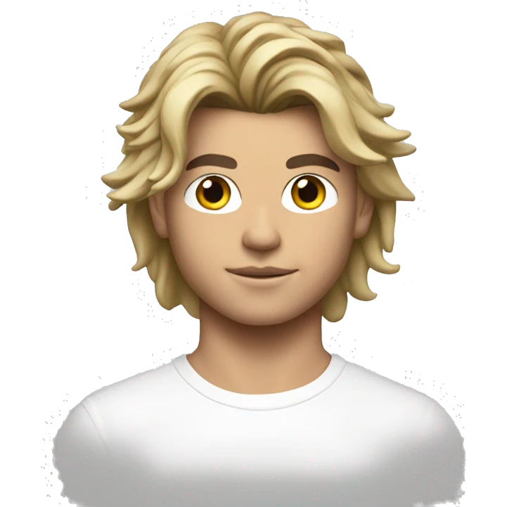 Jordan Barrett emoji with black hair i white t shirt  emoji
