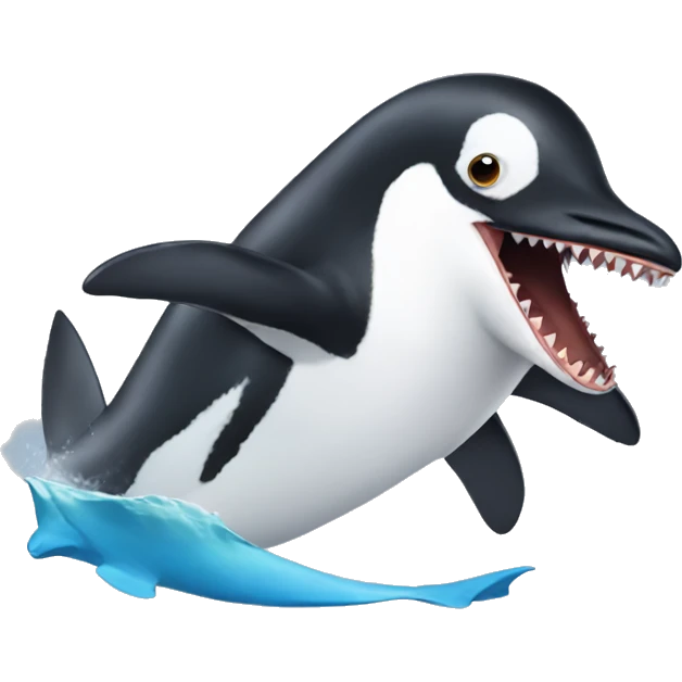 Penguin riding a shark emoji