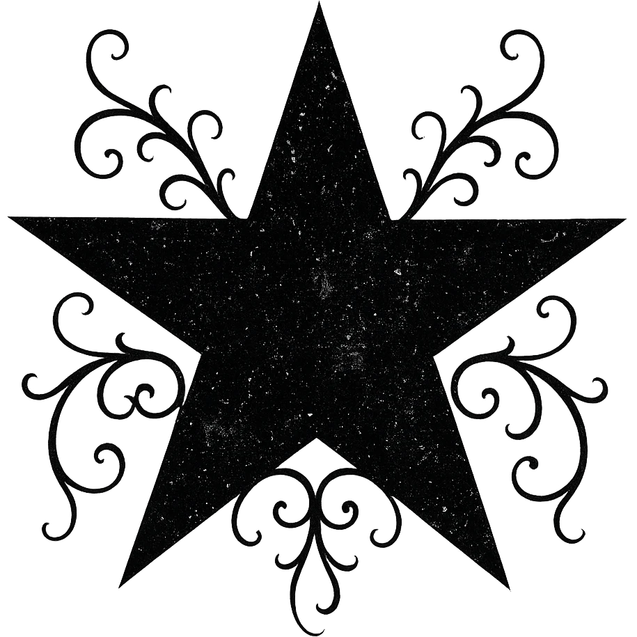 goth black white star  , remove background  emoji