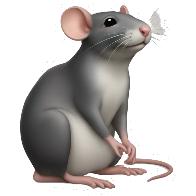 a rat sit at the right on a human emoji