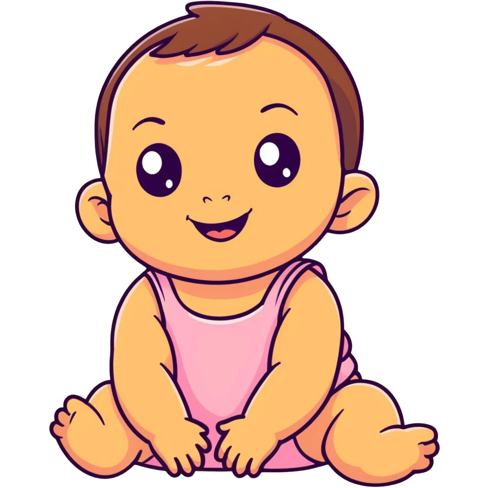smiling baby girl with big eyes and medium skin tone emoji