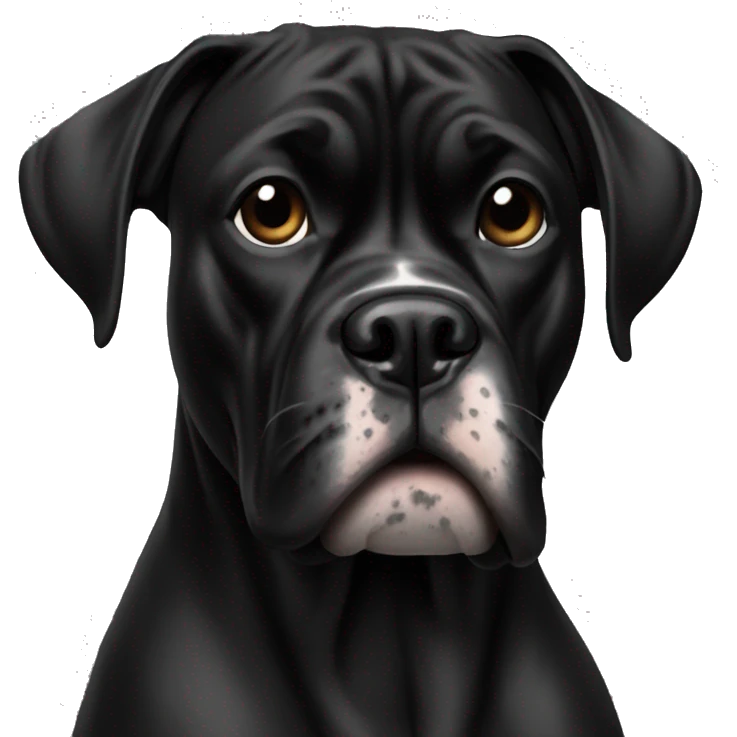 All Black boxer dog emoji