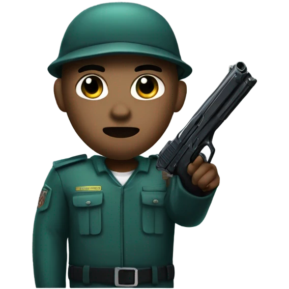 Squid game guard with gun emoji