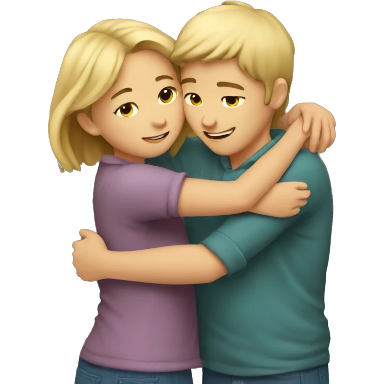 Boy and girl huging emoji