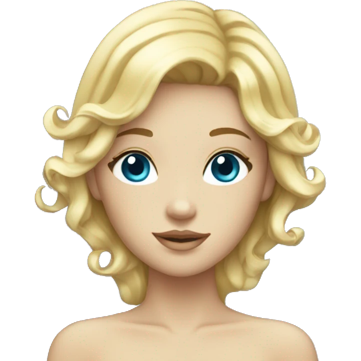 mermaid with blond and short hair and blue eyes emoji