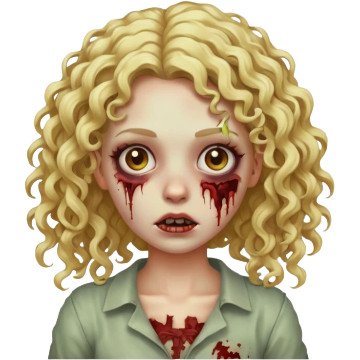 zombie girl curly blonde hair  emoji