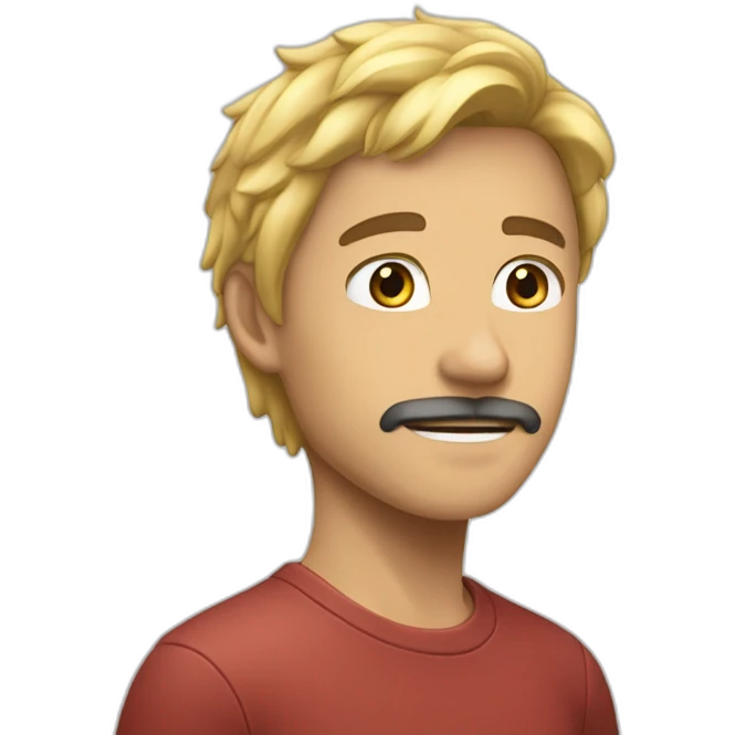 男の子、ベージュ肌、エアリーショートヘア、赤髪 emoji