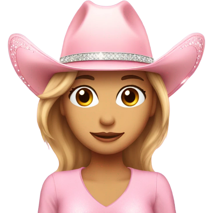light pink cowgirl hat with sparkles  emoji