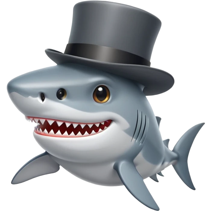 shark wearing a top hat emoji