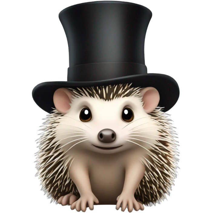 Hedgehog with a top hat emoji