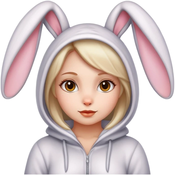 girl in bunny suit demonstrate boobs emoji