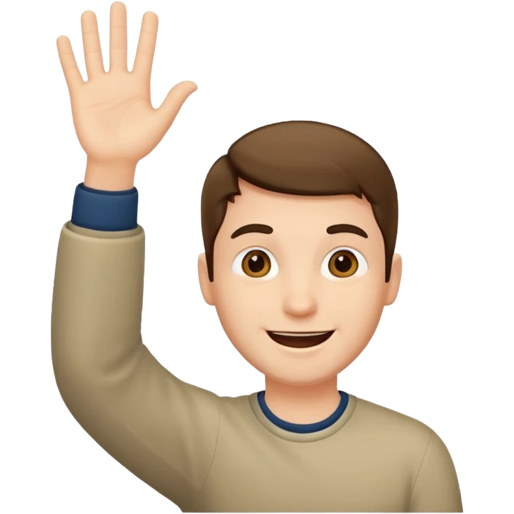 happy man rising hand emoji