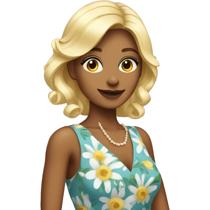 formal selfie with flower dress emoji