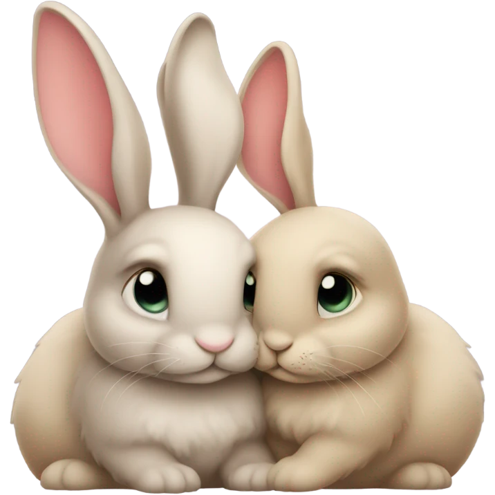 Two bunnies in love emoji