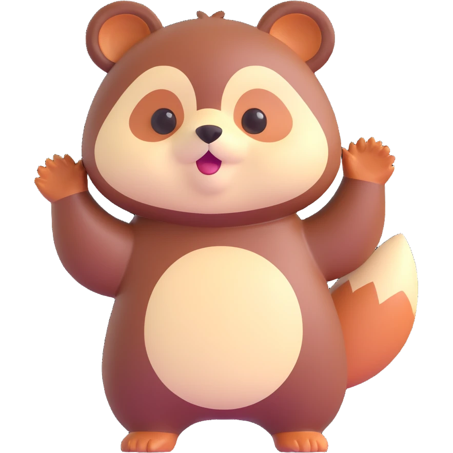 cute tanuki, standing  emoji
