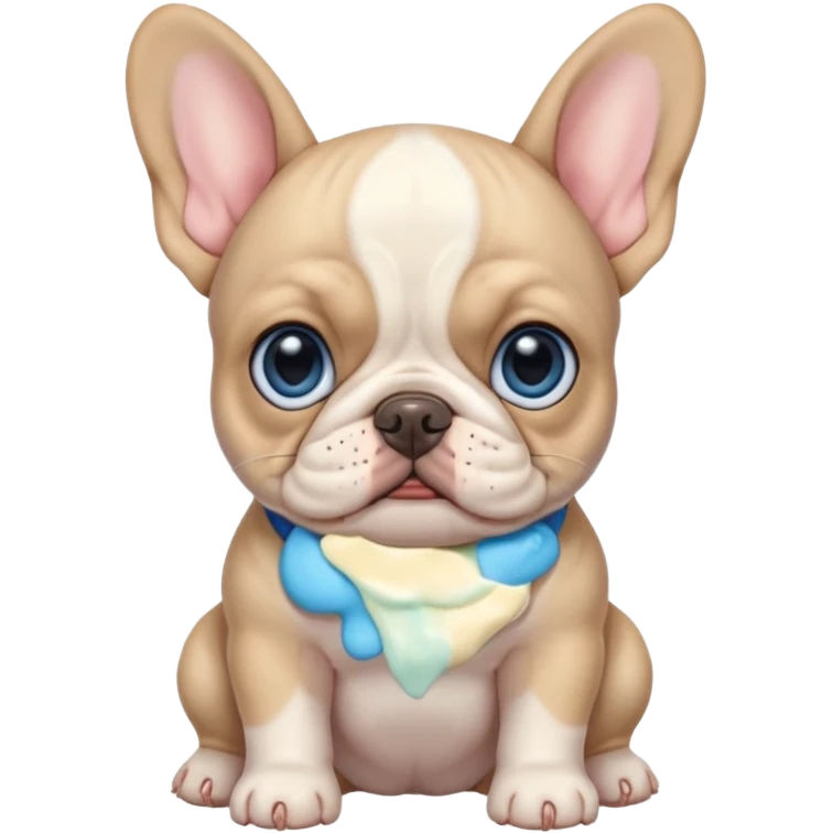 Miniature French bulldog puppy with sky blue eyes emoji