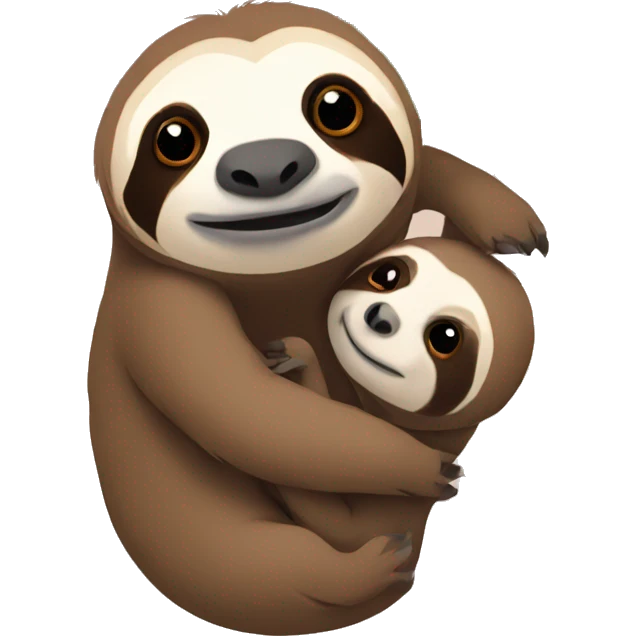 sloth with baby emoji