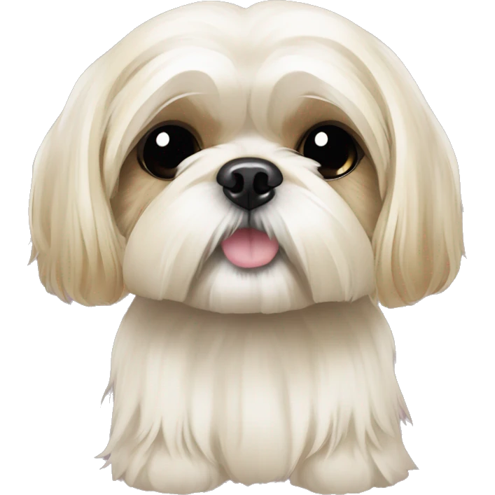 golden cream shih tzu white girl cute medium hair goth bow emoji