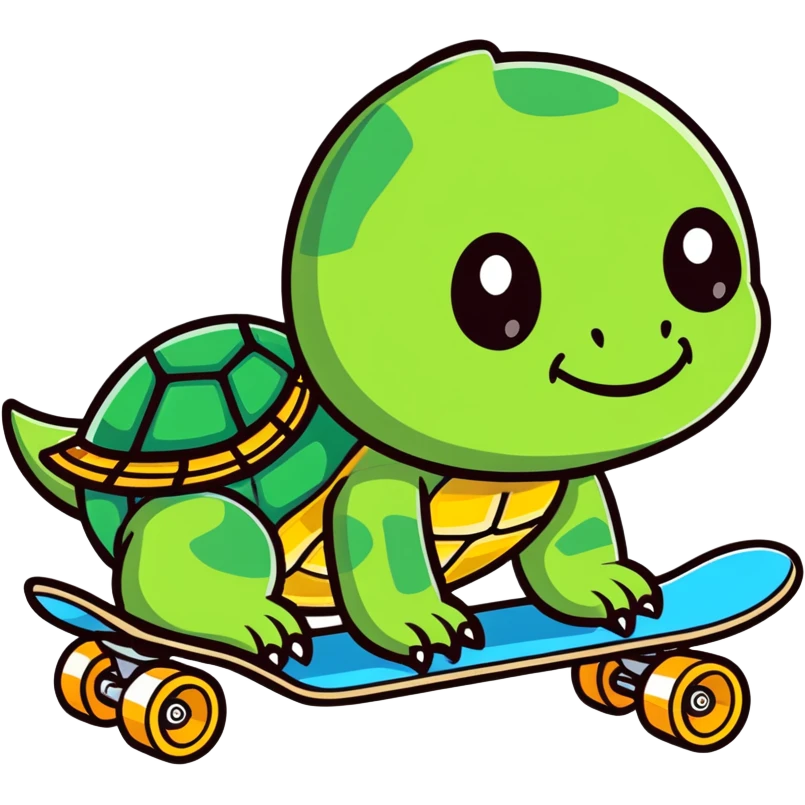 Tartaruga em um skate  emoji