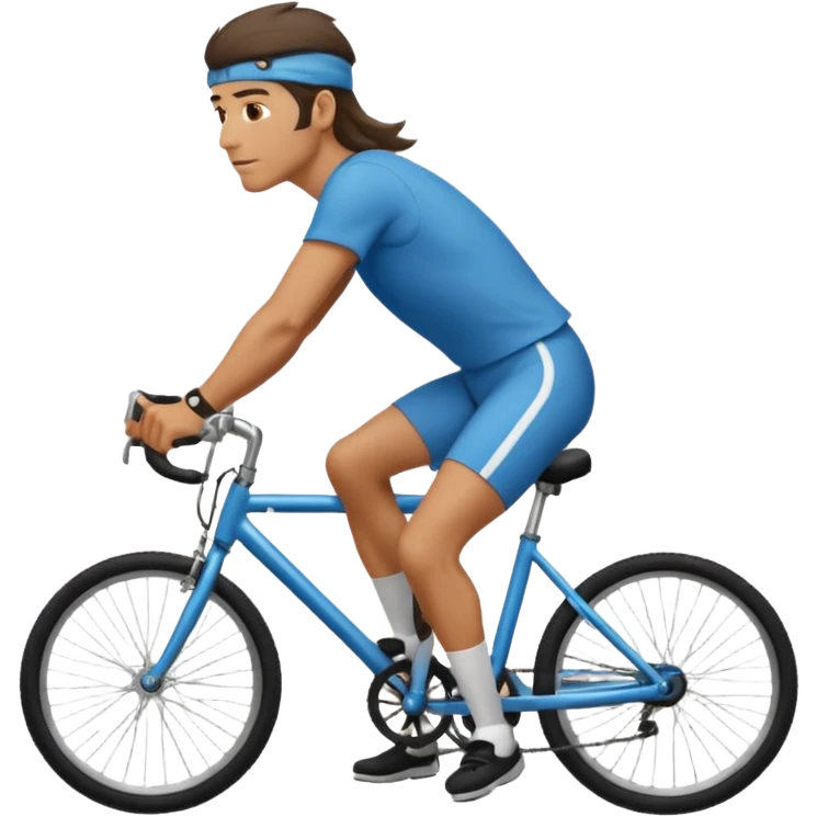 Guy with a mullet on a bicycle emoji