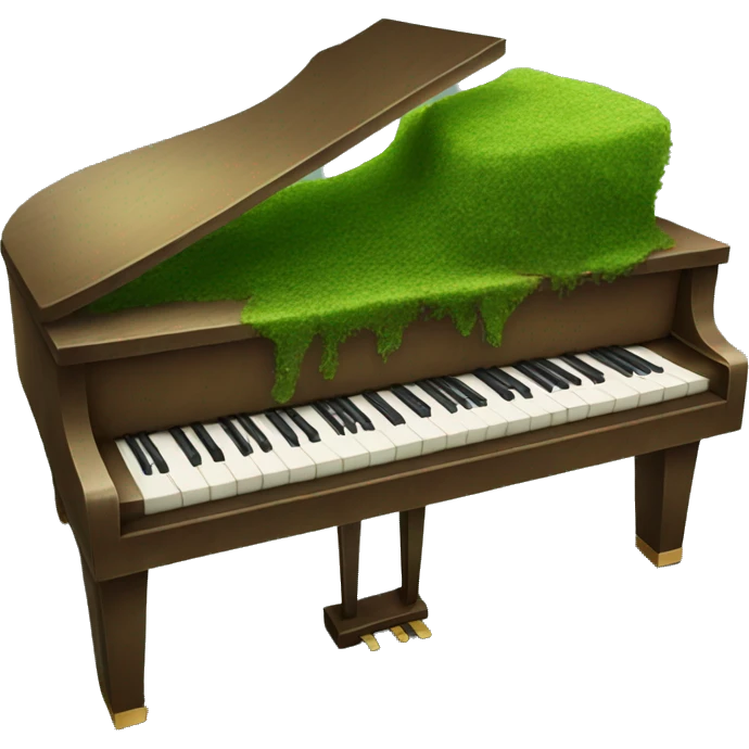Piano with moss growing on it emoji