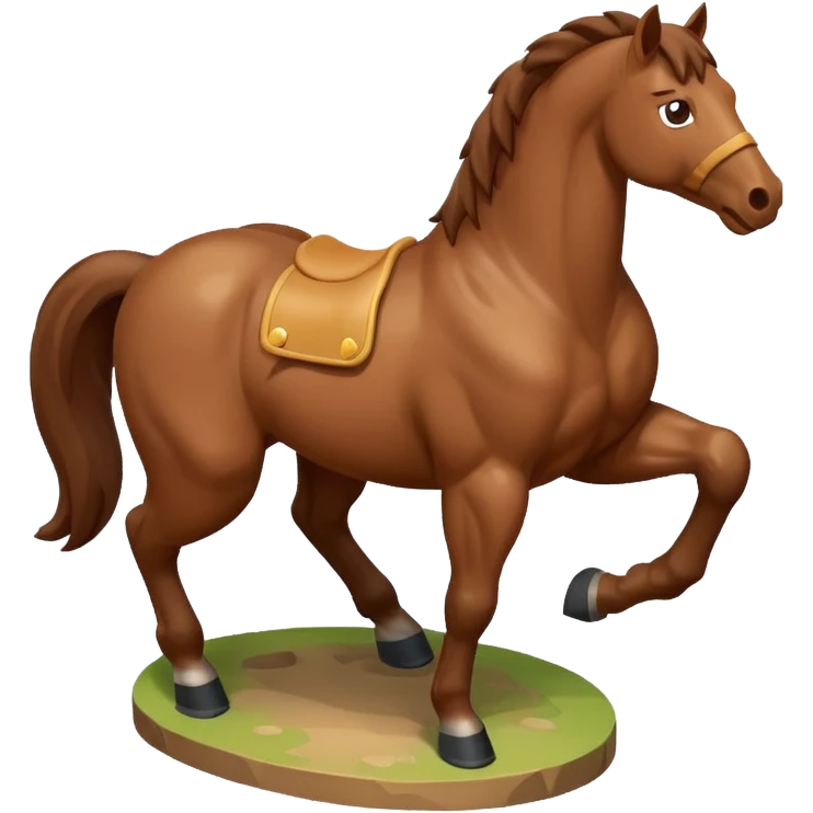 horse rearing up, isometric view, emoji style emoji