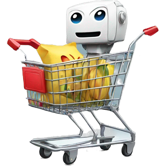 shopping cart robot emoji