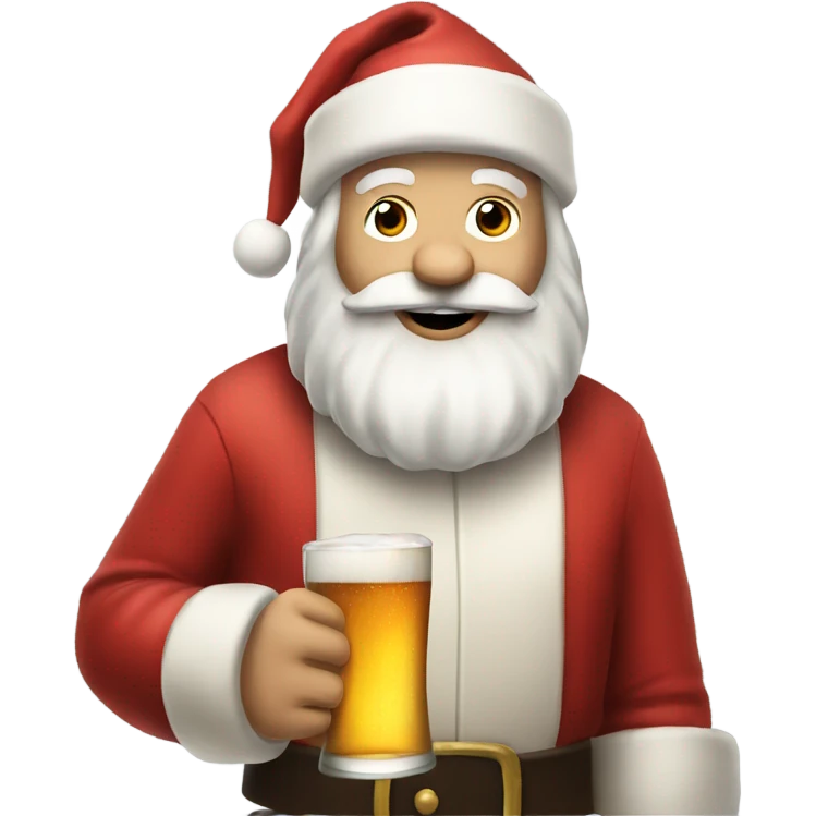 Santa drinking beer emoji