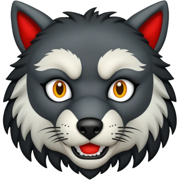 Lobo negro aullando emoji