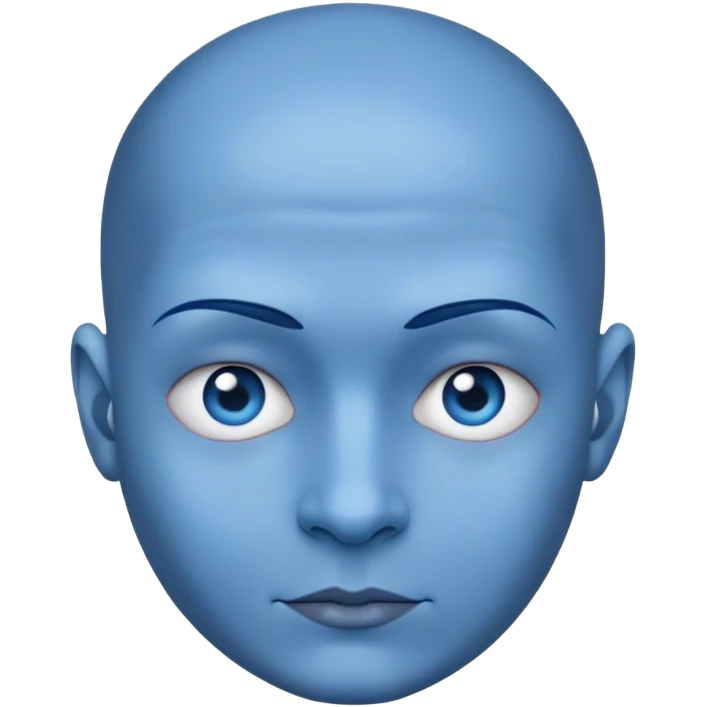 Blue bald emoji