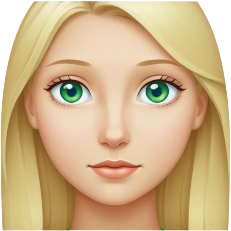Blonde haired girl with blue/green eyes emoji