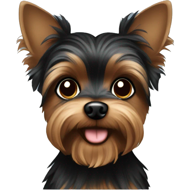 Black and brown Yorkie emoji