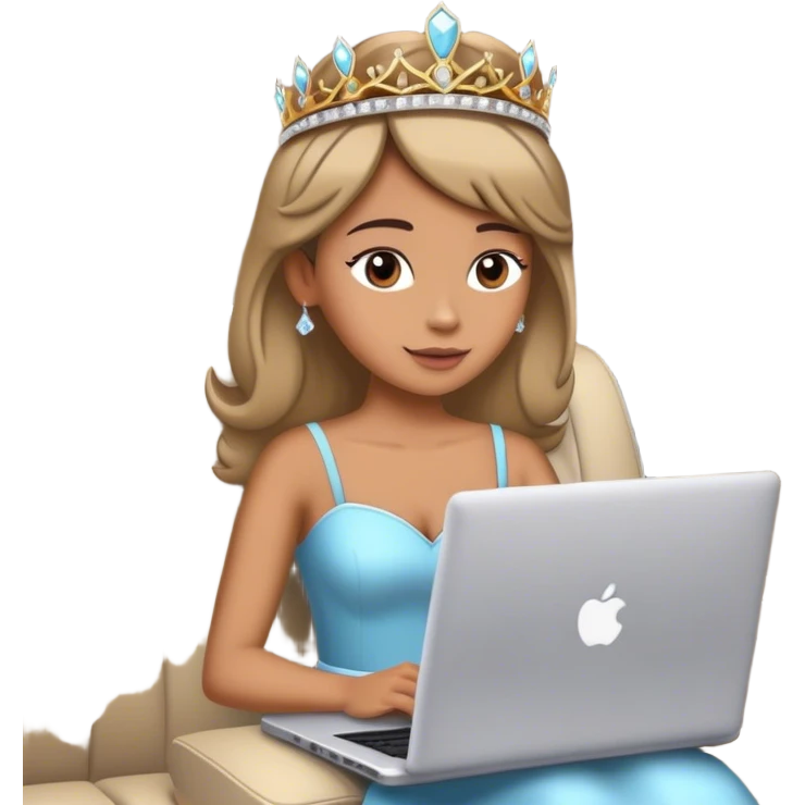 passenger seat princess working on laptop emoji