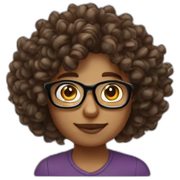 brown skin curly hair with glasses shows like thumb emoji
