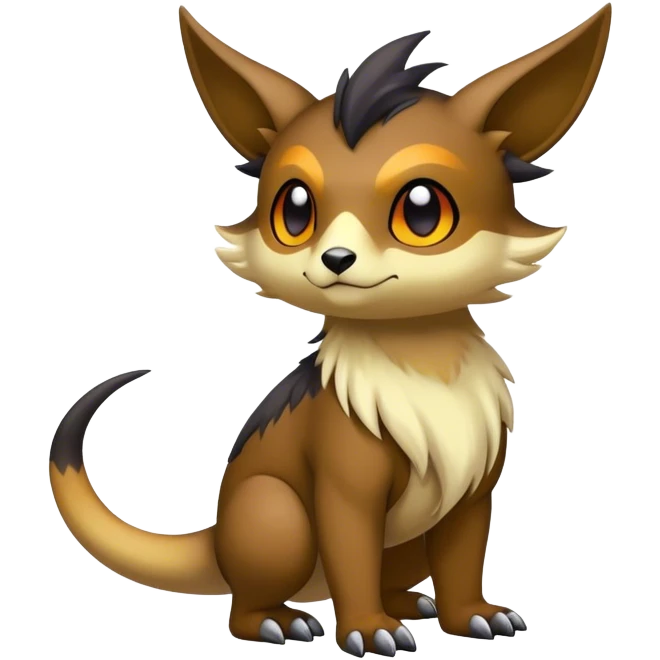 Cute cool colorful dark fantasy animal hybrid Fakemon full body emoji