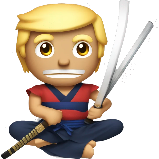 Donald Trump cutting my bills in half with a samurai sword emoji