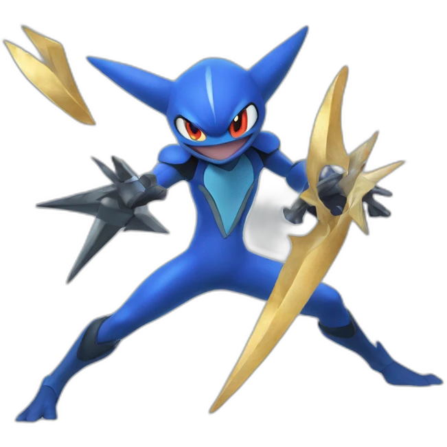 Greninja with a ice shuriken emoji