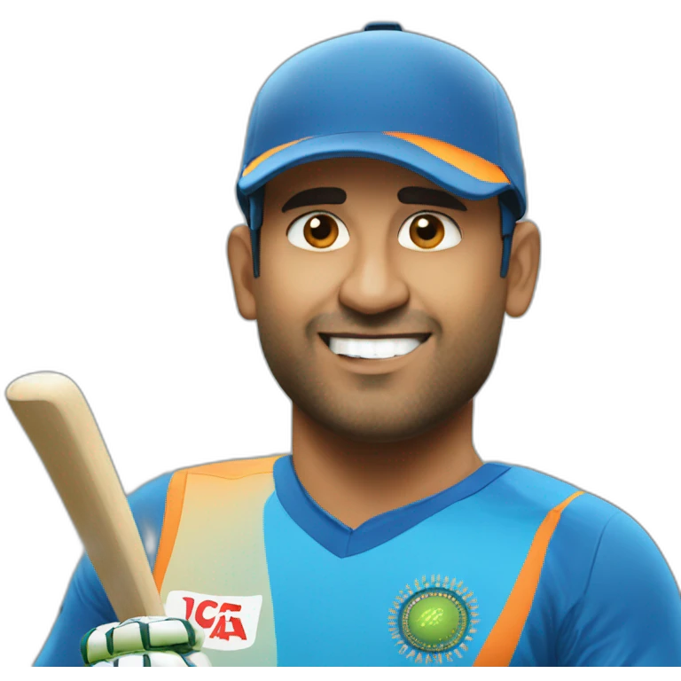 Dhoni  emoji as a cricketer emoji
