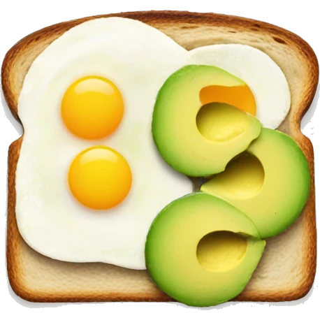 Toast with avocado and eggs emoji