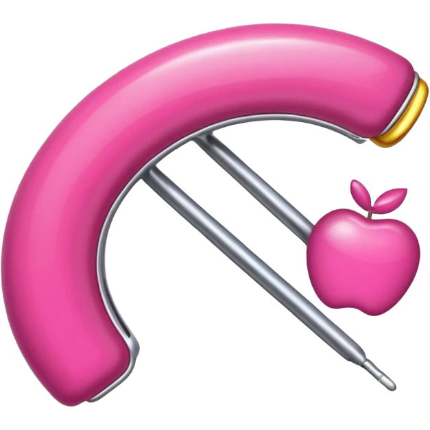 Pinza curva para pestañas rosadas con aspecto de emoji de apple emoji