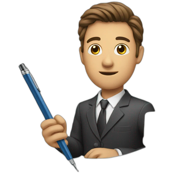 man holding a pen emoji
