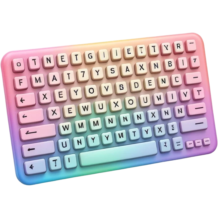 Pastel pink rainbow keyboard emoji