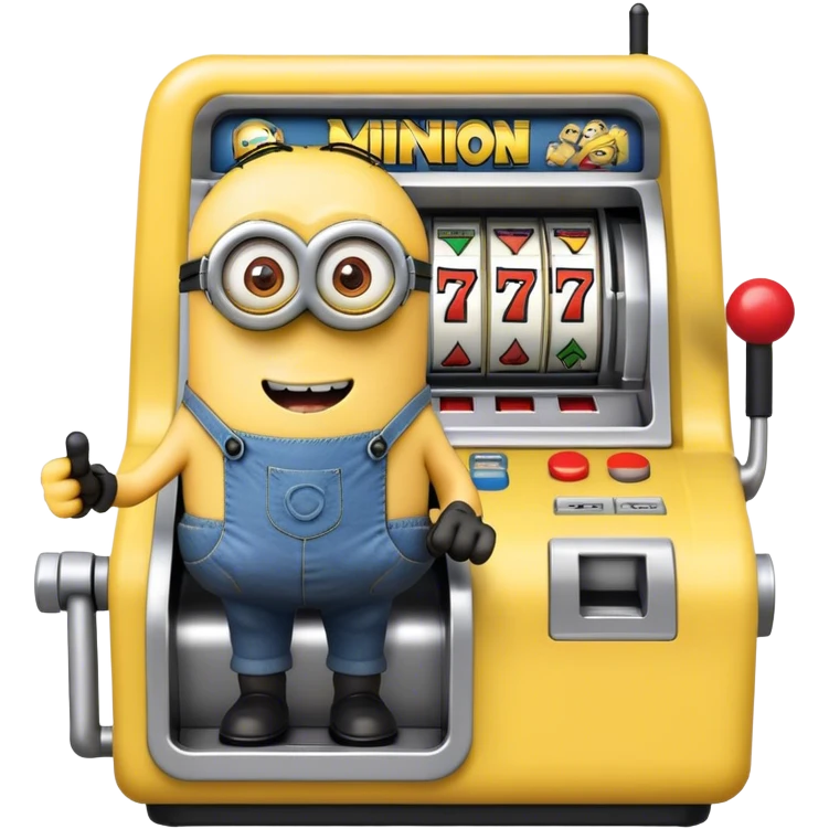 Minion playing slot machine emoji
