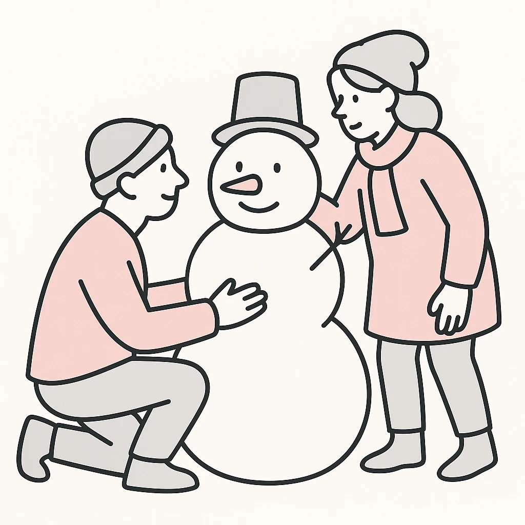 people making a snowman emoji