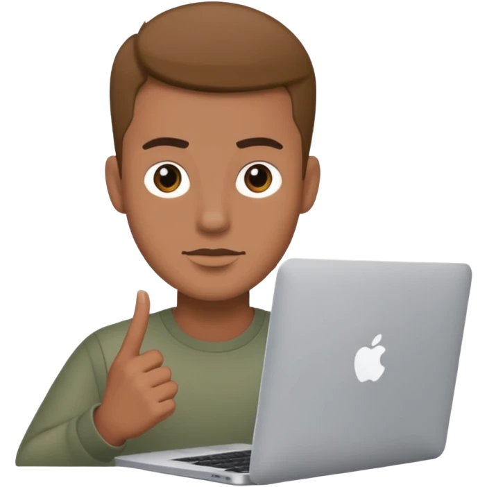 bold guy with macbook emoji