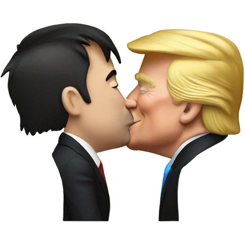 Elon musk kissing trump emoji