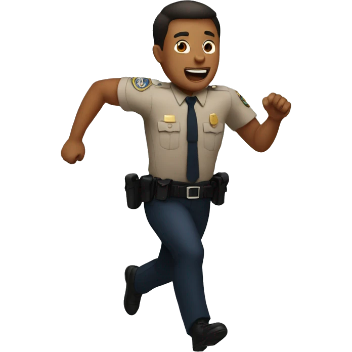 a guy running from a police man emoji