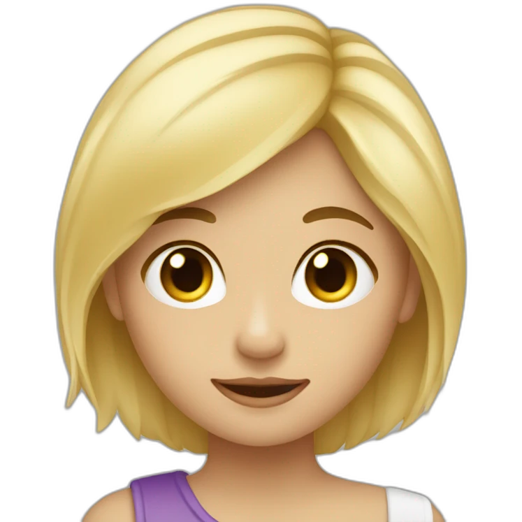 Fille blonde avec garçon brun emoji